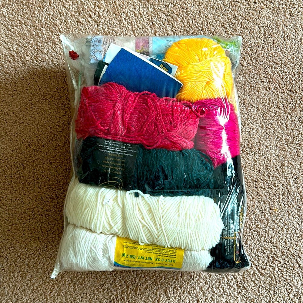 Large bag of vintage yarn.  Mostly unused and few used.  Made in England few.